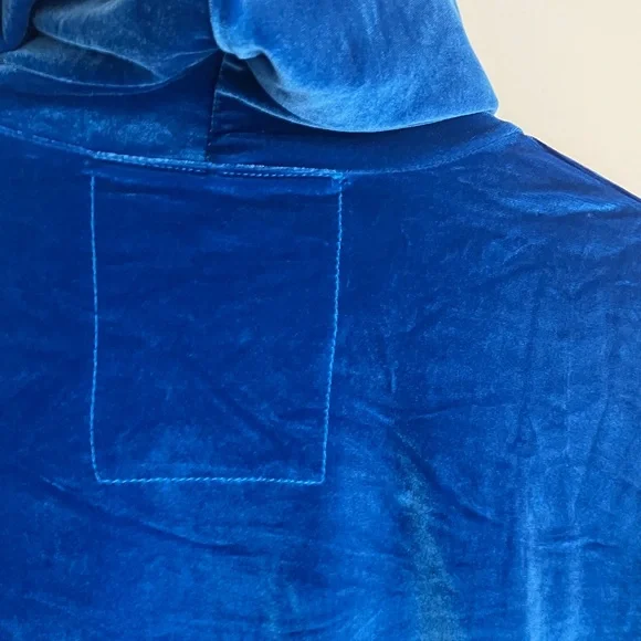 AVIATOR NATION Royal Blue Velour Hoodie with Stripes Women’s Size L NWT - Picture 7 of 11